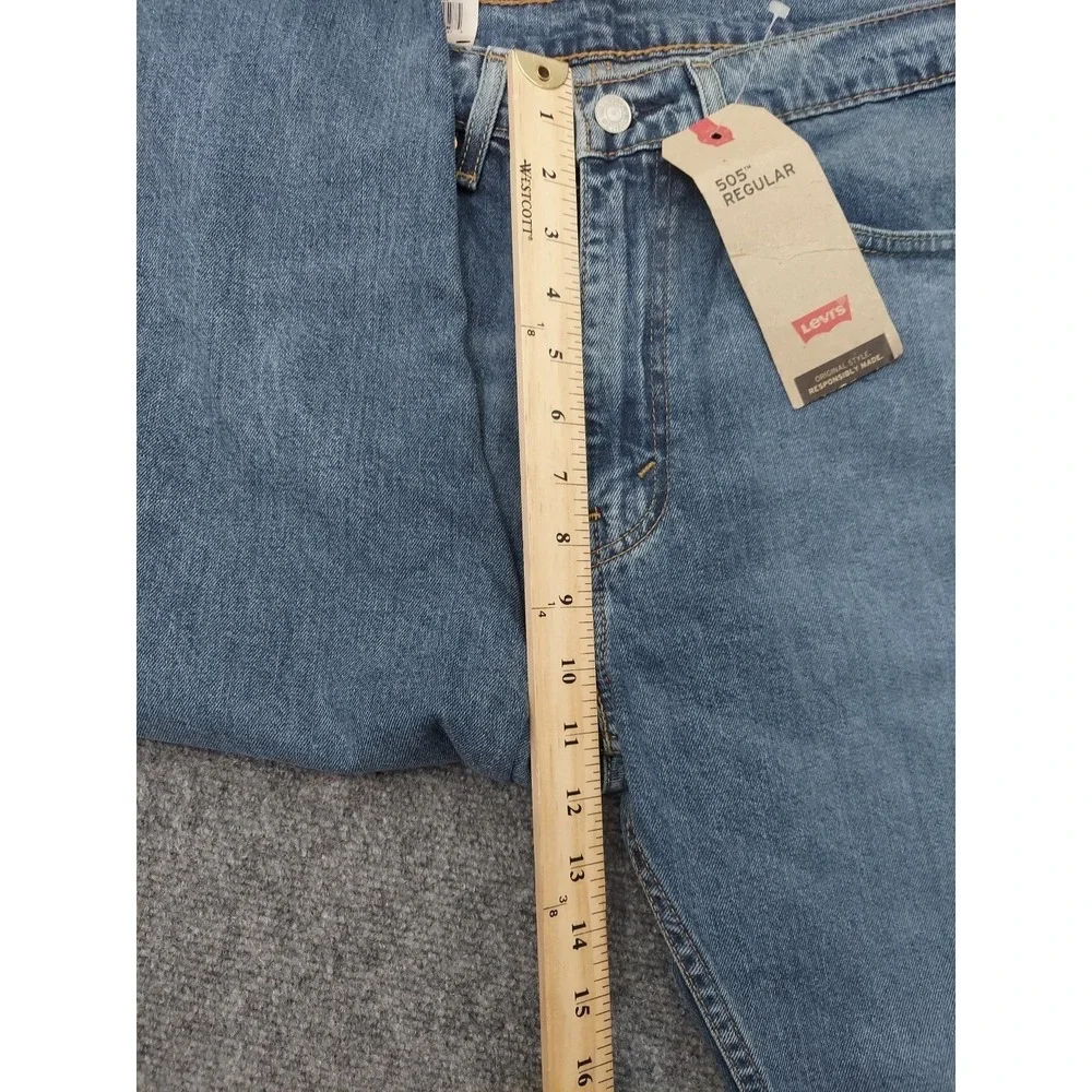 Levis 505 Jeans‎ Mens 34x30 Blue Medium Wash Relaxed Regular Straight Fit